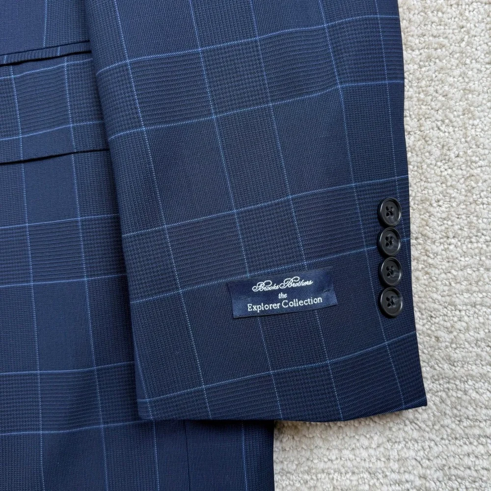 NEW Brooks Brothers 40R 34x32 Windowpane Explorer Vitale Barberis Canonico Suit